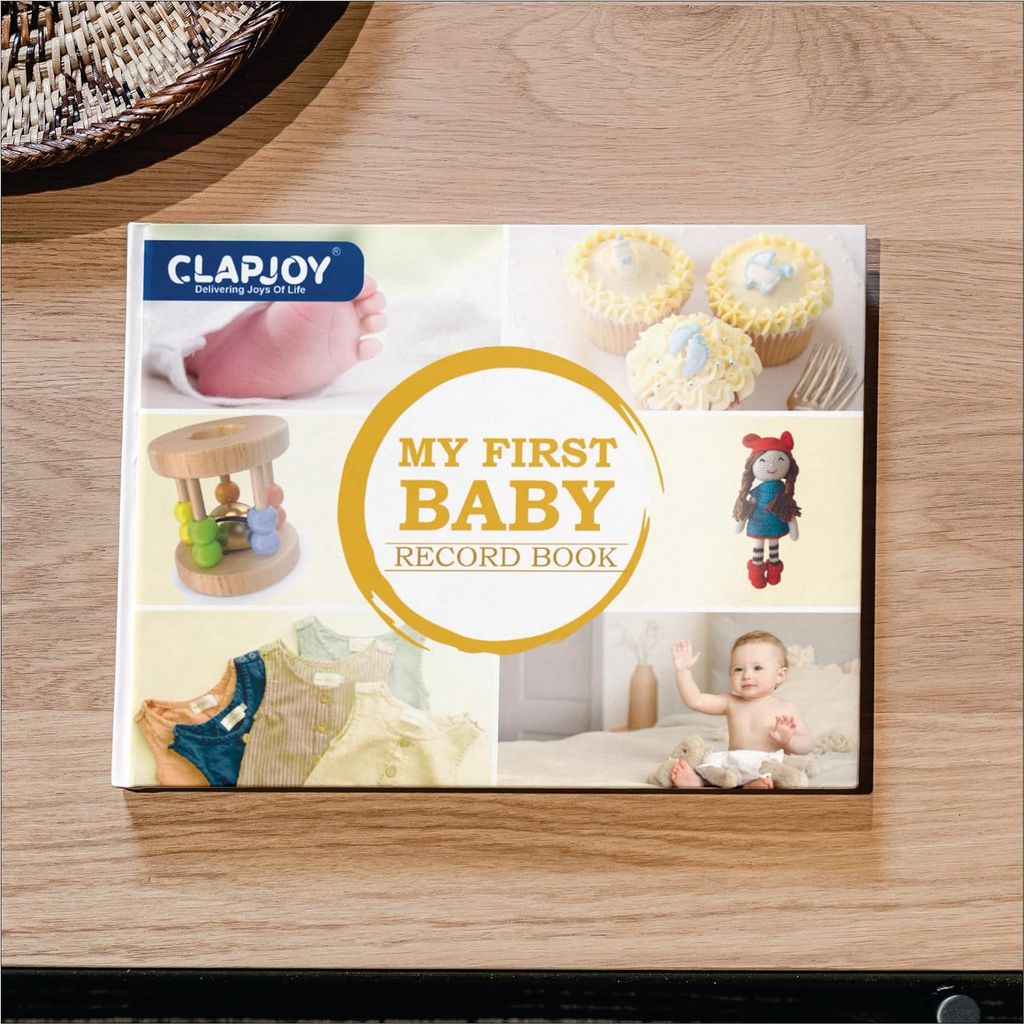Clapjoy My First Baby Record Book Newborn Journal To Cherish Memories And Milestones Ideal Gift For Expecting Parents and Baby Shower