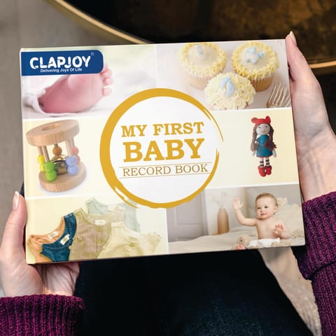 Clapjoy My First Baby Record Book Newborn Journal To Cherish Memories And Milestones Ideal Gift For Expecting Parents and Baby Shower