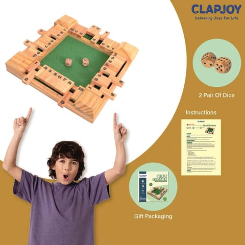 Clapjoy 2 in 1 Table top Board Games Combo for Adults & Kids Toy Perfect for Family, Picnic, Birthday Gift and Return Gift (Cambio & Shut The Box)