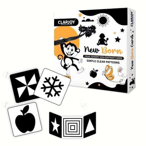 Clapjoy Baby Record Book and New Born Black and White Flash Cards Combo| Lovely Gift for First Time Moms | Ideal Gift for Expecting Parents and Baby Shower