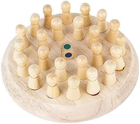 Clapjoy Wooden Memory Match Chess Game Set | Colorful Block Board Game, Early Educational Toy, Brain Training Games for Kids for Kids Age 3+ Years | Parent-Child Interaction Toy