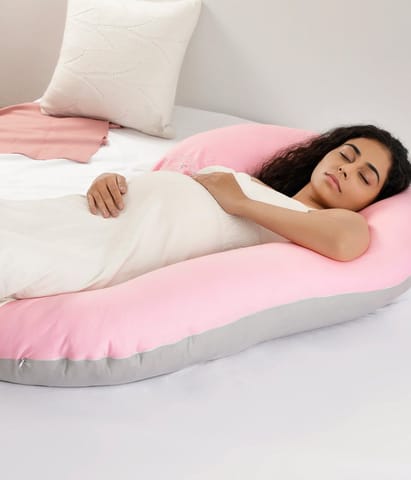 Mi Arcus C Cushion Woven Pregnancy Pillow (Pink)