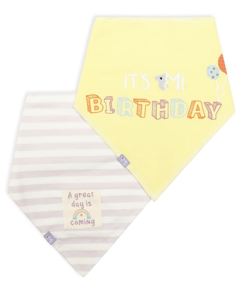 Mi Arcus Triangle Bibs for Kids Washable Pack Of 2(0-12 Months)