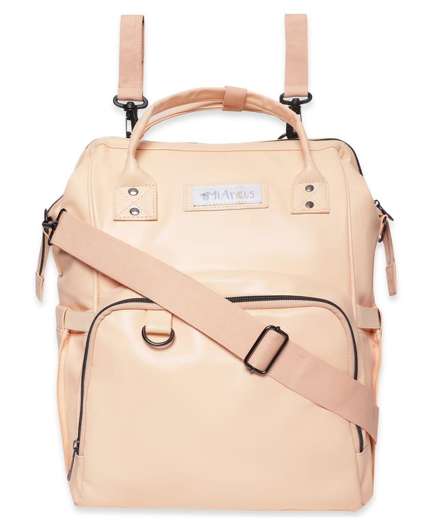 Mi Arcus Cream DiaperNappy Bag New Born Essentials Travel Multipurpose Backpack for New Mom Maternity Gift 45x26 cm