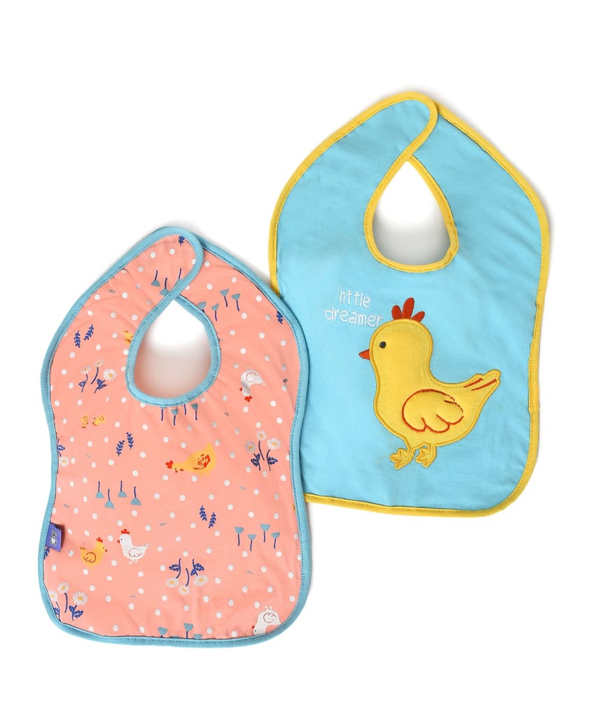 Mi Arcus Printed  Weaning Bibs for 3-6 Months Kids Pack of 2