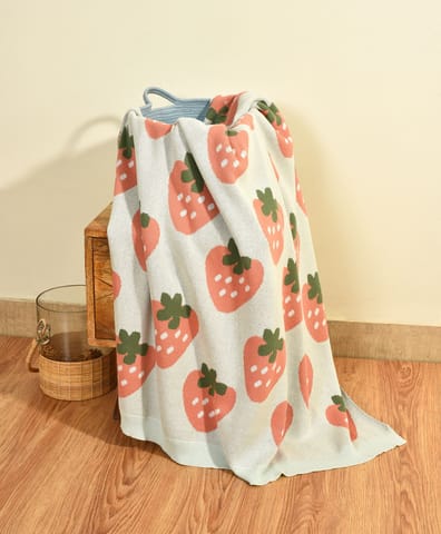 Mi Arcus Cotton Knitted Fruits Print Baby Blanket