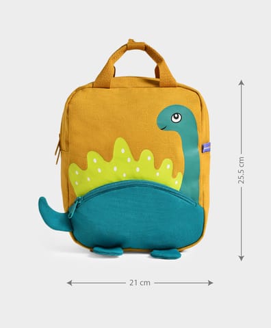 Mi Arcus Dino Printed Mustard Backpack for Kids