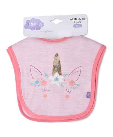 Mi Arcus Cotton Printed Feeding and Weaning Bib pack of 2  for 3-6 Months Kids Newborn