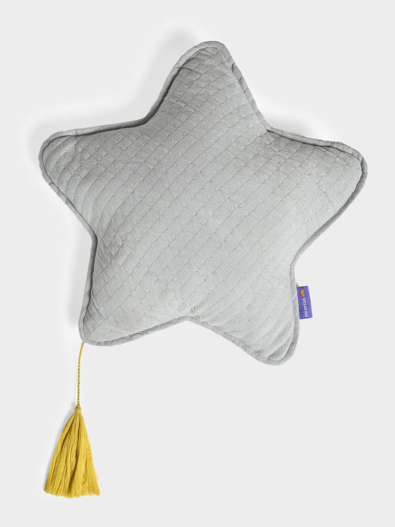 Mi Arcus Solid Blue Star Shape Cushion for Kids