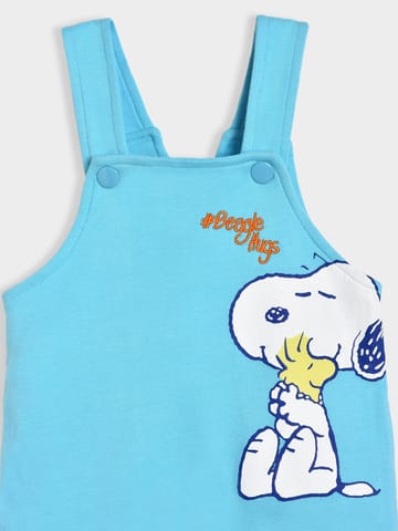 Mi Arcus Peanuts Snoopy Printed Cotton Tshirt with Dungaree Set for Kids