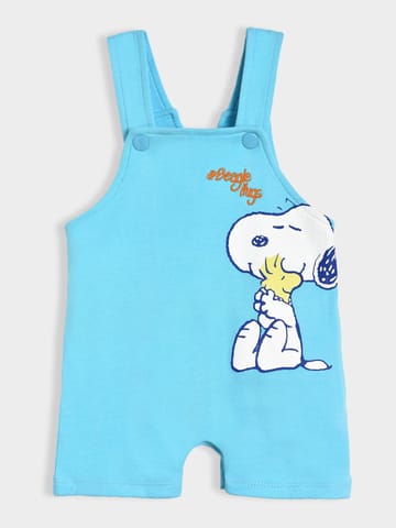Mi Arcus Peanuts Snoopy Printed Cotton Tshirt with Dungaree Set for Kids