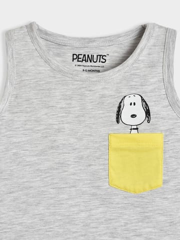 Mi Arcus Cotton Peanuts Snoopy Printed Sleeveless Vest for Kids Pack of 3