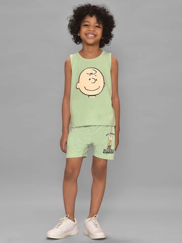 Mi Arcus Cotton Peanuts Snoopy Printed Sleeveless Vest for Kids Pack of 3