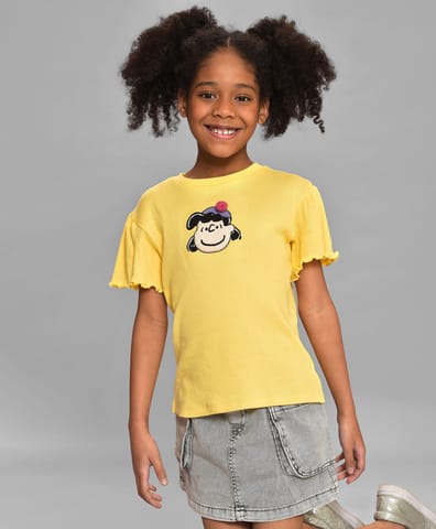 Mi Arcus Cotton Peanuts Snoopy Printed Top for Girls Pack of 3