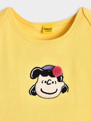 Mi Arcus Cotton Peanuts Snoopy Printed Top for Girls Pack of 3
