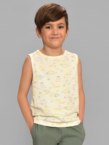 Mi Arcus Cotton Printed Sleeveless Vest for Kids Pack of 3