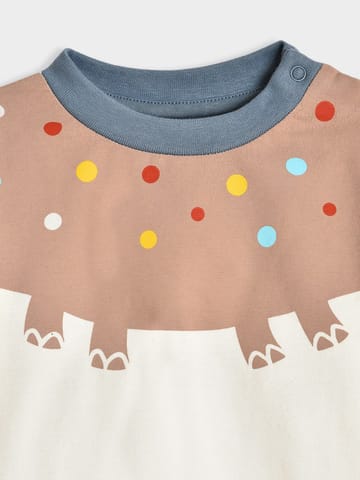 Mi Arcus Dino Printed Round Neck Full Sleeve Tshirt for Kids