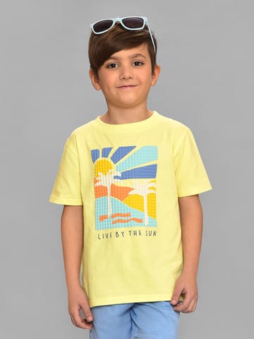 Mi Arcus Cotton Printed Yellow Tshirt for Kids