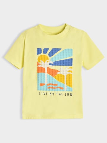 Mi Arcus Cotton Printed Yellow Tshirt for Kids