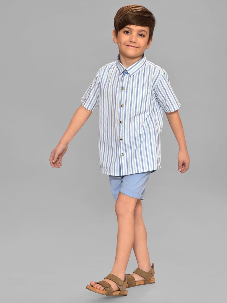 Mi Arcus Cotton Half Sleeve Shirt with Shorts Set for Boys