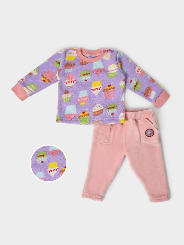 Mi Arcus Ice Cream Print Sweatshirt & Pyjama Set for Kids