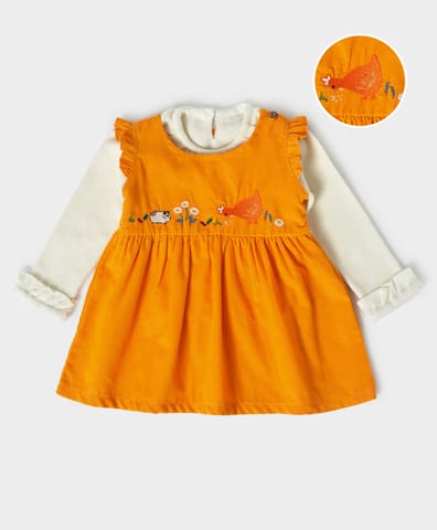 Mi Arcus Full Sleeve Top with Dress Set for Girls