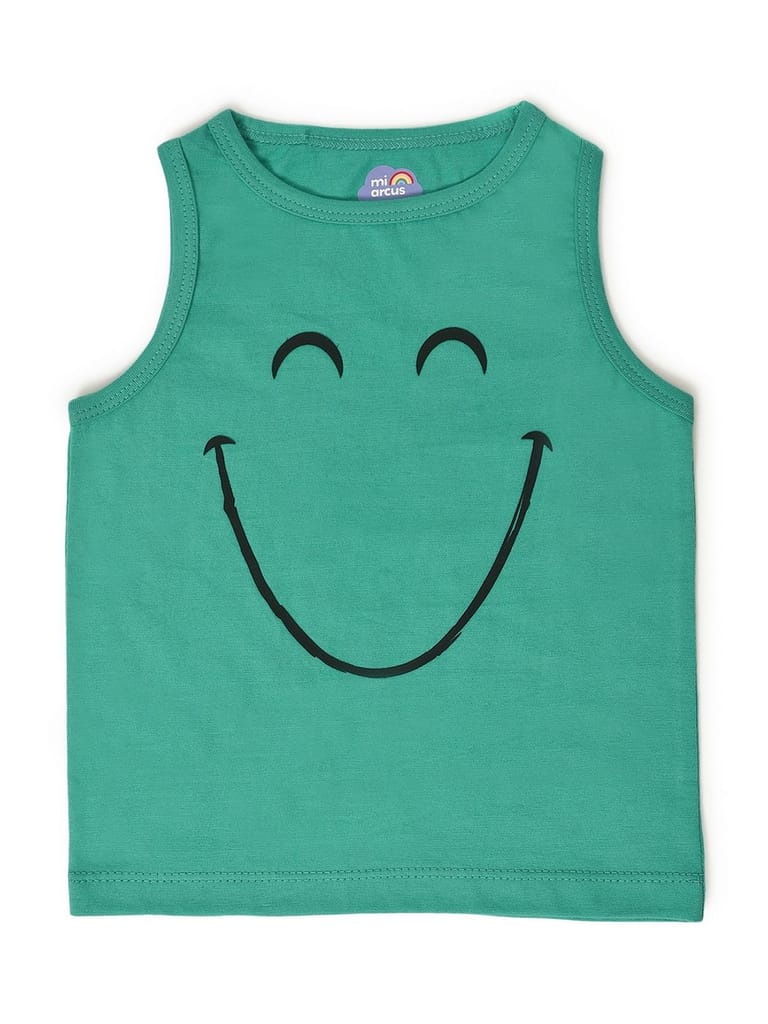 Mi Arcus Smile Printed Cotton Sleeveless Vest for Kids Pack of 3