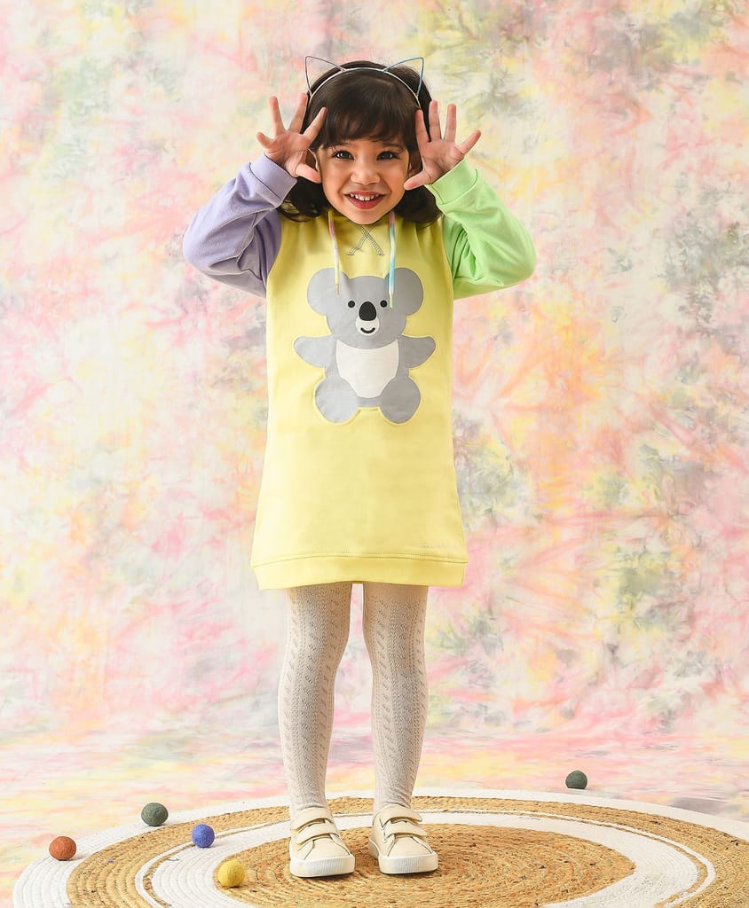Mi Arcus Yellow Printed Tshirt with Pyjama Slumber Set for Kids