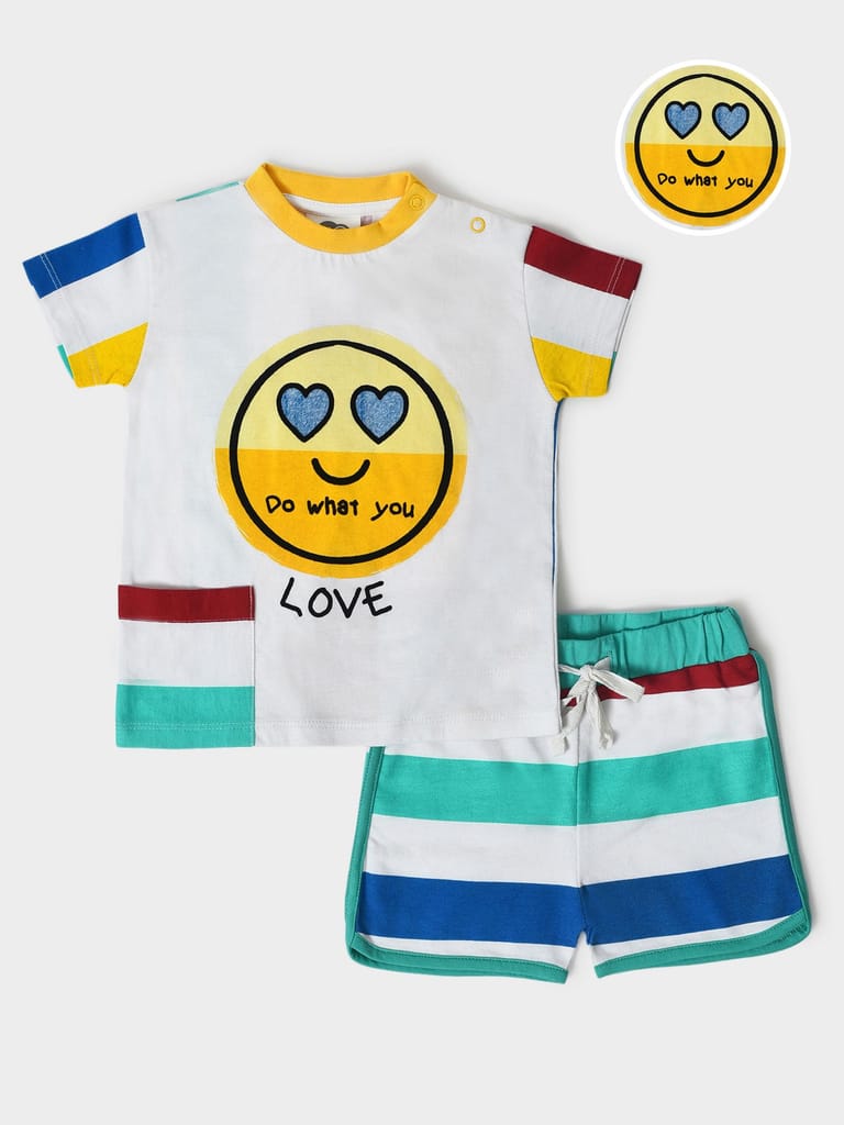 Mi Arcus Printed T-Shirt with Shorts Set for Kids