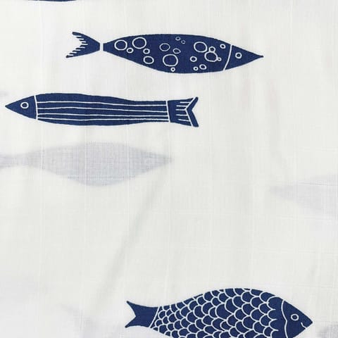 Indigo Aquarium Organic Bamboo Baby Swaddle