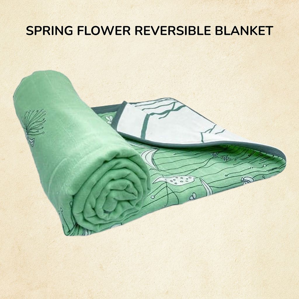 Spring Flower Reversible Baby Blanket