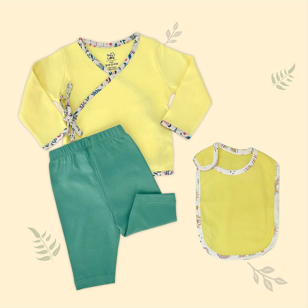 Yellow Organic Newborn Baby Clothing Combo Set