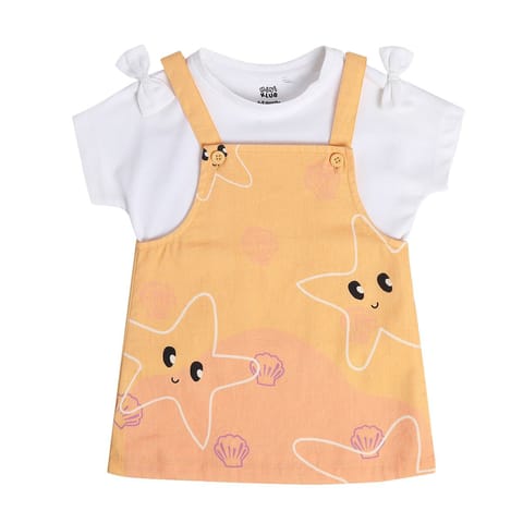 MINI KLUB BABY GIRLS ORANGE PINNY SET