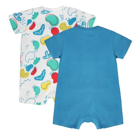 MINI KLUB NEW BORN AND BABY BOYS WHITE/BLUE ROMPER