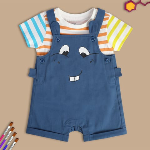 MINI KLUB BABY BOYS BLUE DUNGAREE SET