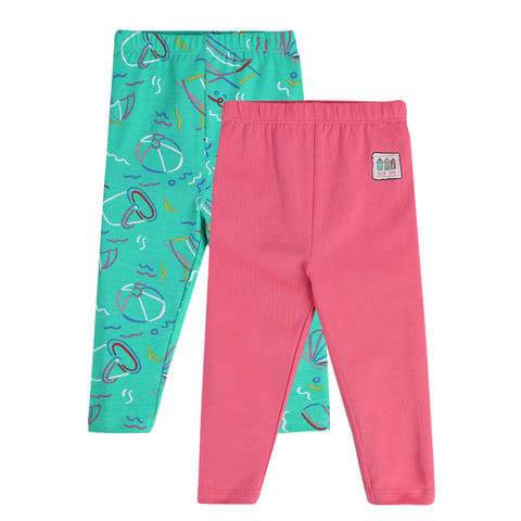 MINI KLUB NEW BORN AND BABY GIRLS GREEN/PINK LEGGING