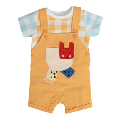 MINI KLUB BABY BOYS ORANGE DUNGAREE SET