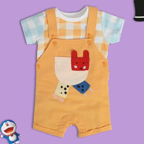 MINI KLUB BABY BOYS ORANGE DUNGAREE SET