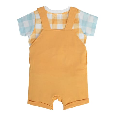 MINI KLUB BABY BOYS ORANGE DUNGAREE SET