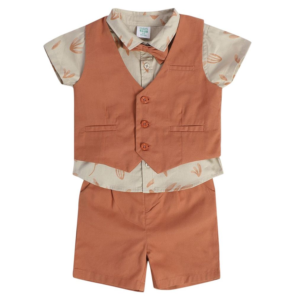 MINI KLUB BABY BOYS BROWN COORDINATE SET