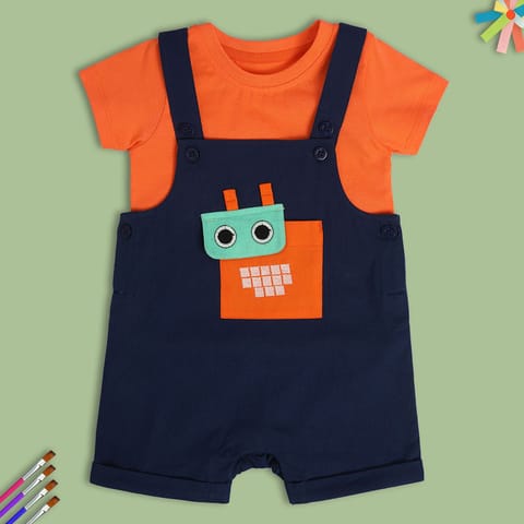 MINI KLUB BABY BOYS NAVY DUNGAREE SET