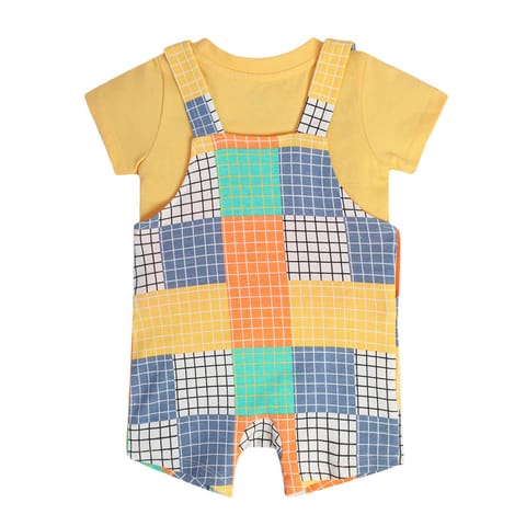 MINI KLUB BABY BOYS ORANGE DUNGAREE SET