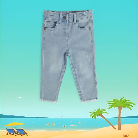 MINI KLUB BABY GIRLS BLUE DENIM PANT