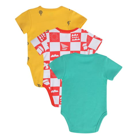 MINI KLUB NEW BORN AND BABY BOYS ORANGE/GREEN/RED BODY SUIT