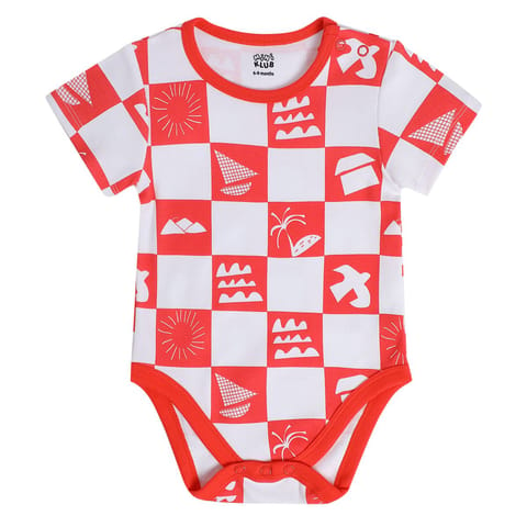 MINI KLUB NEW BORN AND BABY BOYS ORANGE/GREEN/RED BODY SUIT