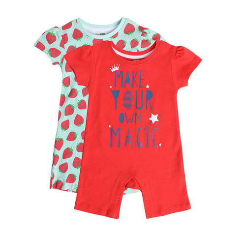 MINI KLUB NEW BORN AND BABY GIRLS RED/GREEN ROMPER