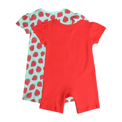 MINI KLUB NEW BORN AND BABY GIRLS RED/GREEN ROMPER