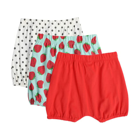 MINI KLUB NEW BORN AND BABY GIRLS GREEN/RED/WHITE SHORTS