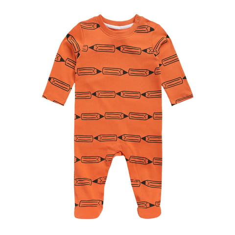 MINI KLUB NEW BORN AND BABY BOYS ORANGE/YELLOW SLEEP SUIT