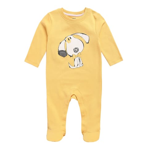 MINI KLUB NEW BORN AND BABY BOYS ORANGE/YELLOW SLEEP SUIT